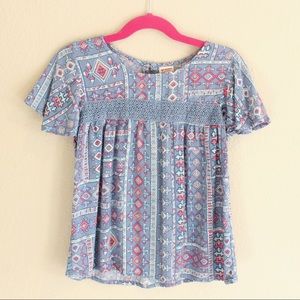 🌸4 for $16🌸 Girls Pattern Flutter Sleeve Top